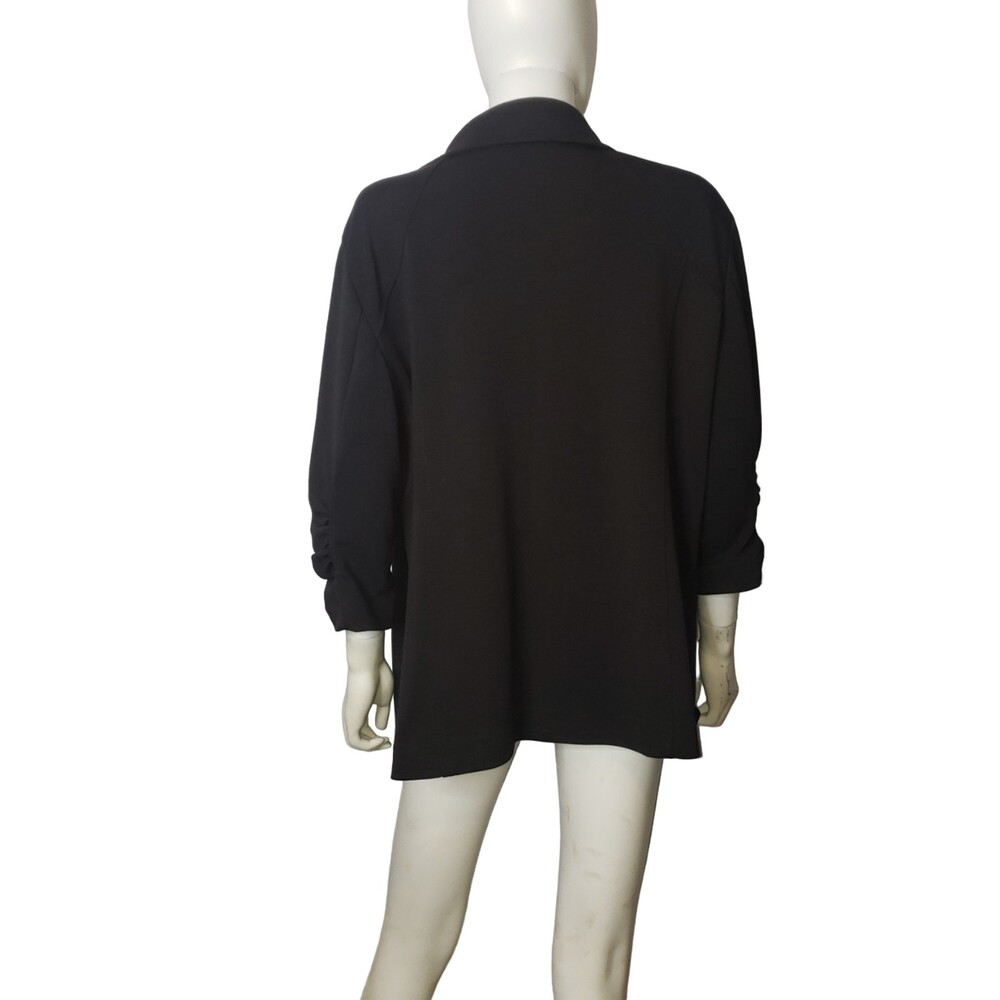 SUSAN GRAVER 3/4 Length Ruched Sleeves Jacket Blazer Size 1X - Picture 2 of 6
